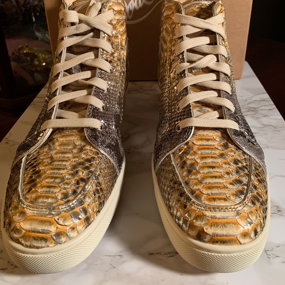 Christian Louboutin Rantus Flat Python Tropicana EU 47.5 - Picture 2 of 6